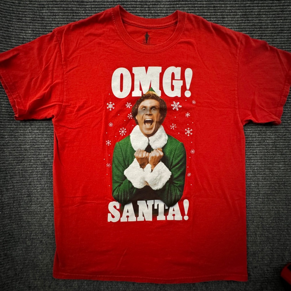 Ripple Junction Elf Movie T-Shirt Large Red OMG Santa Graphic Tee